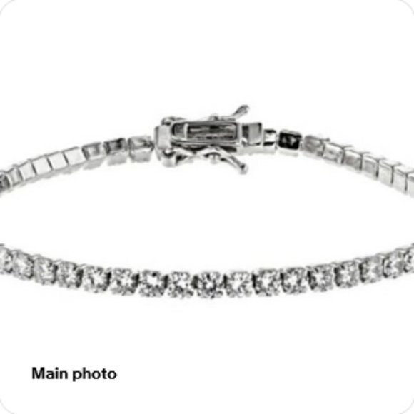 NEW JTV White Cubic Zirconia Rhodium Over Silver Bracelet 9.58ctw - Picture 1 of 6